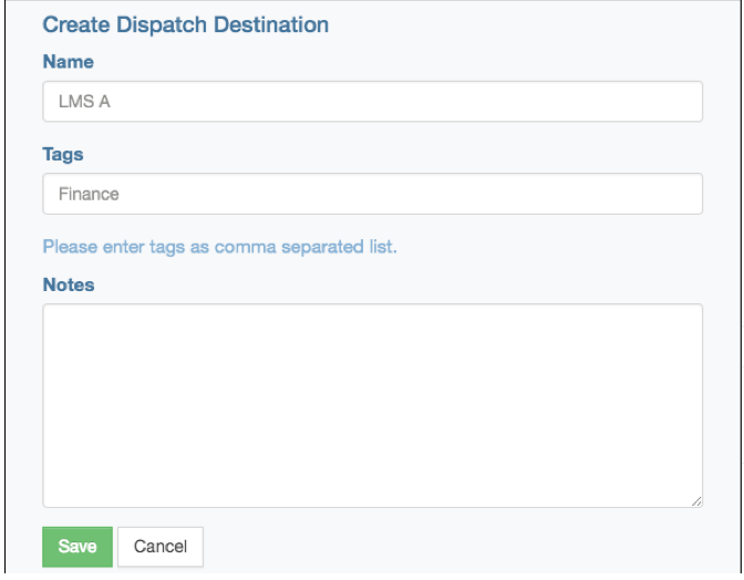 Dispatch Destination Modal